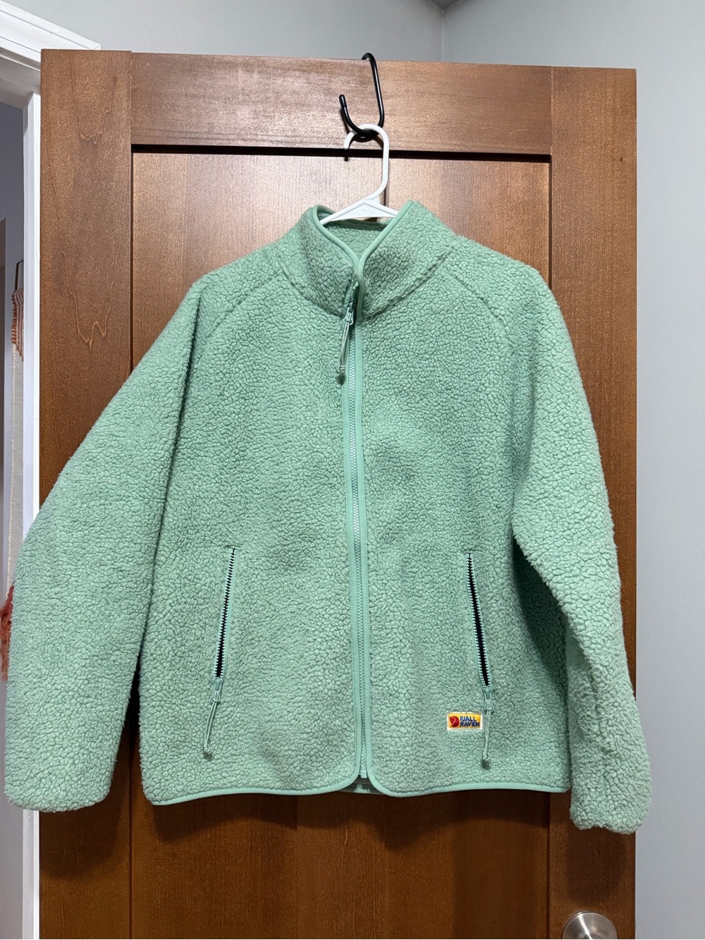 Fjallraven Mint Green Sherpa Zip-Up Puffer Jacket
